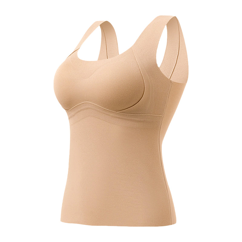 💗 Gruby ocieplany top na ramiączkach z wbudowanym stanikiem – zimowa wygoda i ciepło