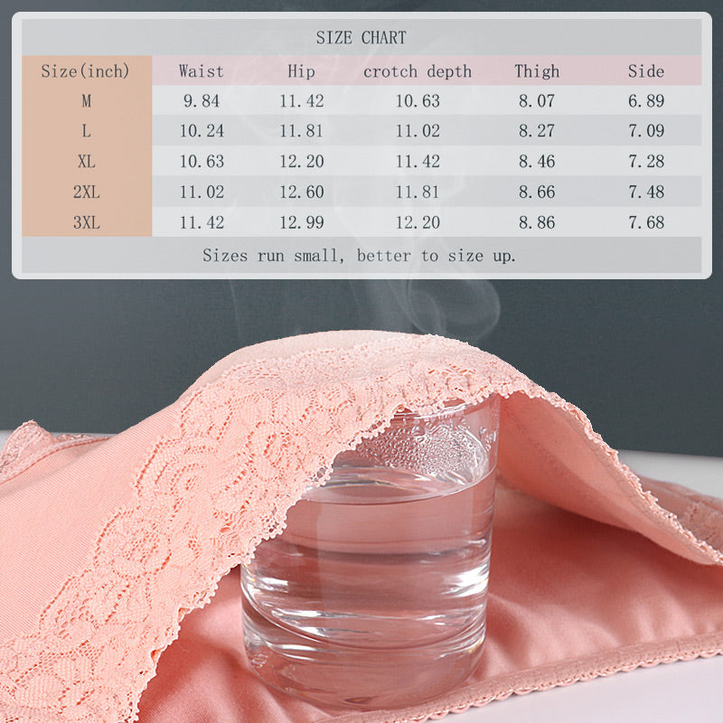 Damskie koronkowe bawełniane majtki z wysokim stanem – wersja zimowa