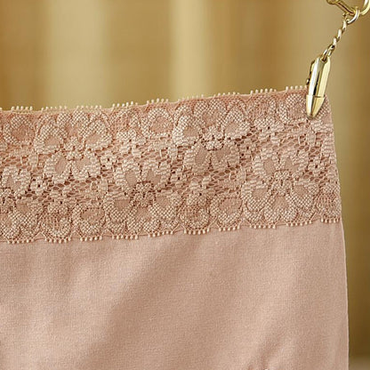 Damskie koronkowe bawełniane majtki z wysokim stanem – wersja zimowa