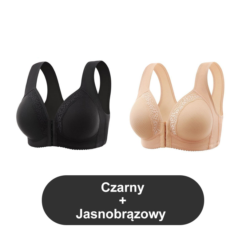 Oddychający - Biustonosz plus size zapinany z przodu na niestalowe kółka【1+1 Bezpłatnie】