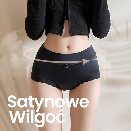 ❤️ Eleganckie bezszwowe majtki kontrolujące brzuch – satyna & jedwab, komfort przez cały dzień