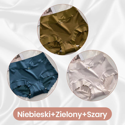 ❤️ Eleganckie bezszwowe majtki kontrolujące brzuch – satyna & jedwab, komfort przez cały dzień