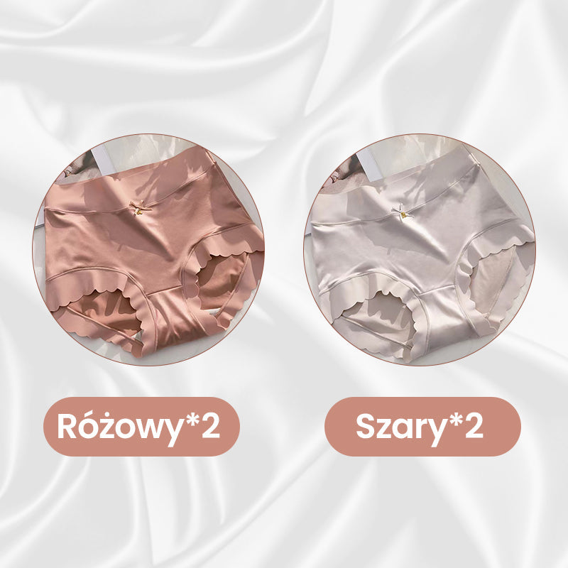 ❤️ Eleganckie bezszwowe majtki kontrolujące brzuch – satyna & jedwab, komfort przez cały dzień
