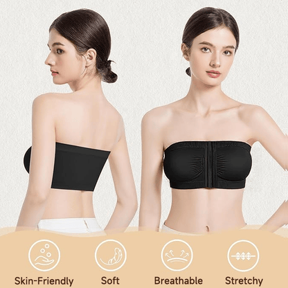 🔥👚Biustonosz bez ramiączek w dużym rozmiarze, zapinany z przodu na klamrę, oddychający