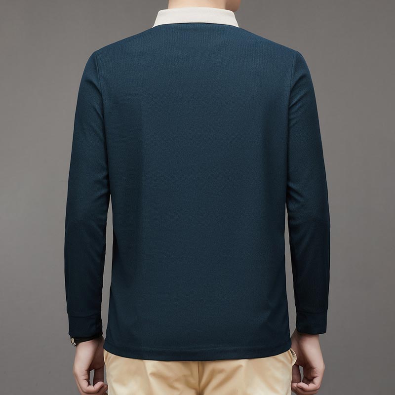 🔥Męska Koszulka Biznes Casual w Jednym Kolorze z Klasycznym Kołnierzykiem