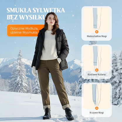 Wełniane spodnie termiczne z wysokim stanem