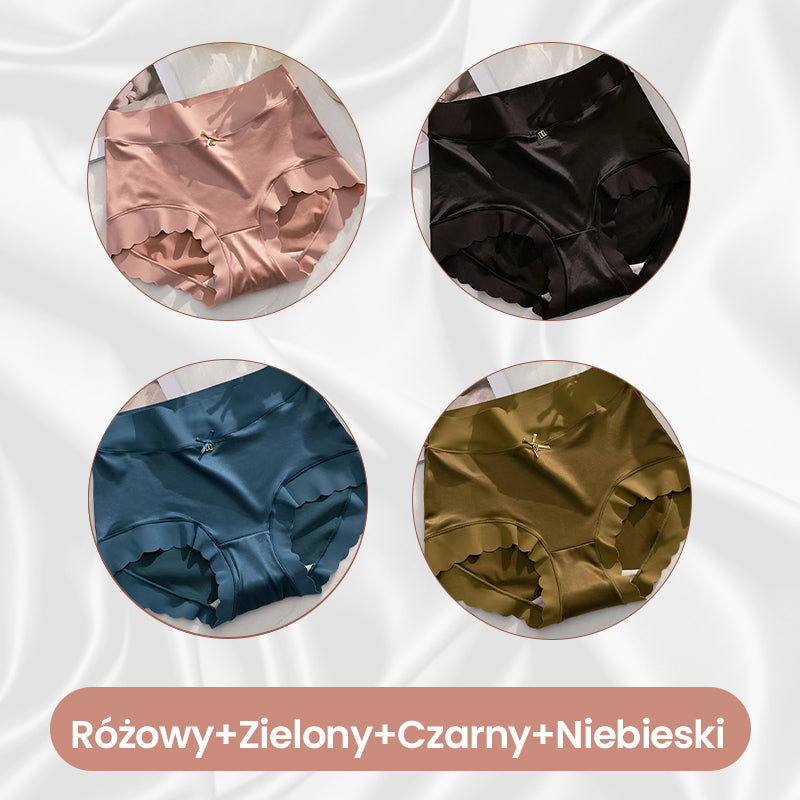 ❤️ Eleganckie bezszwowe majtki kontrolujące brzuch – satyna & jedwab, komfort przez cały dzień