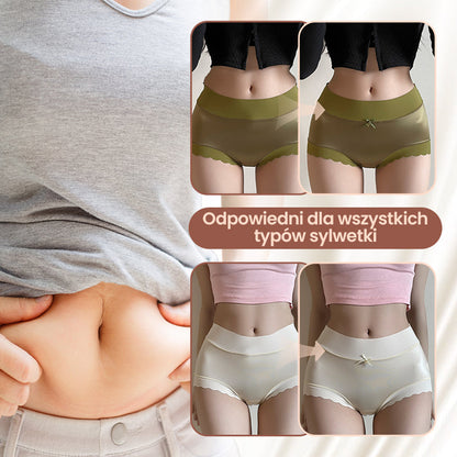 ❤️ Eleganckie bezszwowe majtki kontrolujące brzuch – satyna & jedwab, komfort przez cały dzień