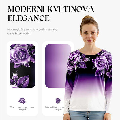 🔥👚Modna bluzka z długim rękawem i kwiatowym nadrukiem