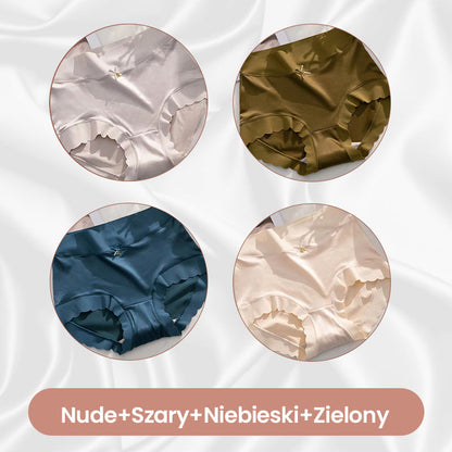 ❤️ Eleganckie bezszwowe majtki kontrolujące brzuch – satyna & jedwab, komfort przez cały dzień