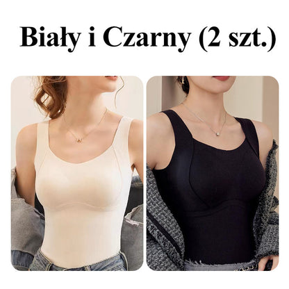 💗 Gruby ocieplany top na ramiączkach z wbudowanym stanikiem – zimowa wygoda i ciepło