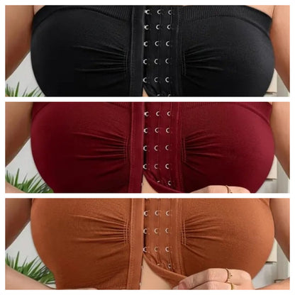 👚Biustonosz bez ramiączek w dużym rozmiarze, zapinany z przodu na klamrę, oddychający