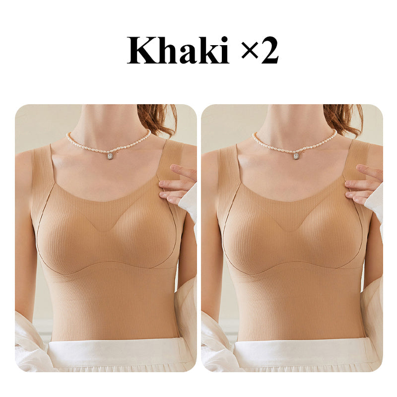 💗 Gruby ocieplany top na ramiączkach z wbudowanym stanikiem – zimowa wygoda i ciepło