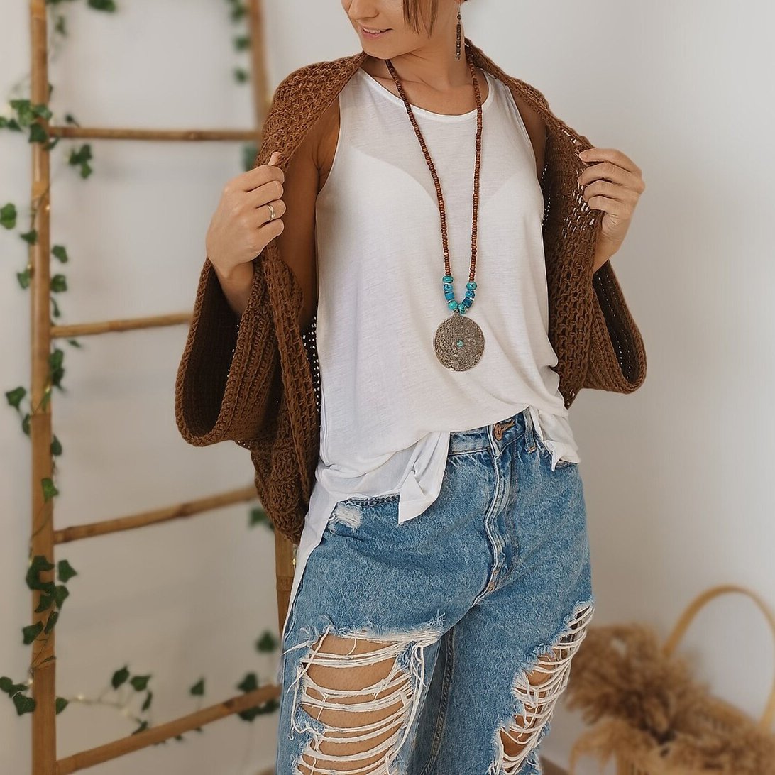 🍂 Wyprzedaż jesienna – 50% taniej! 💕🧶 Damski dzianinowy szal kokonowy 🧣