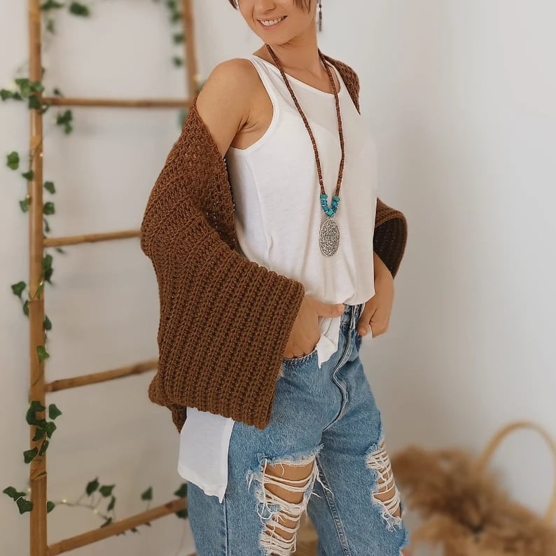 🍂 Wyprzedaż jesienna – 50% taniej! 💕🧶 Damski dzianinowy szal kokonowy 🧣