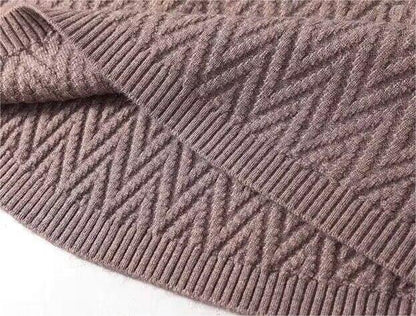 Damski modny sweter średniej długości z kieszeniami