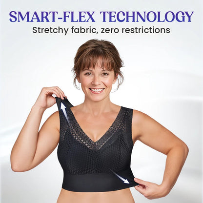 Koronkowa bezszwowa oddychająca koszulka z dekoltem w szpic