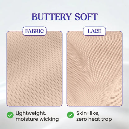 Koronkowa bezszwowa oddychająca koszulka z dekoltem w szpic