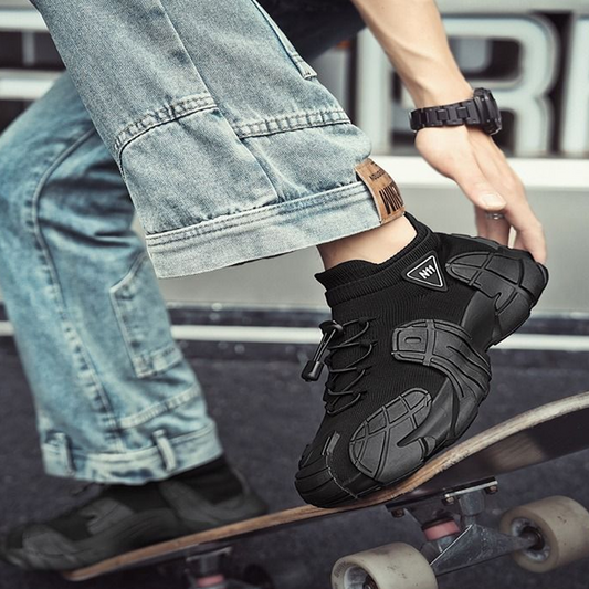 Casualowe, oddychające, antypoślizgowe trampki z grubą podeszwą i siateczkową cholewką