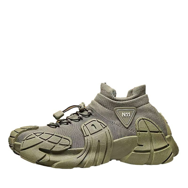 Casualowe, oddychające, antypoślizgowe trampki z grubą podeszwą i siateczkową cholewką