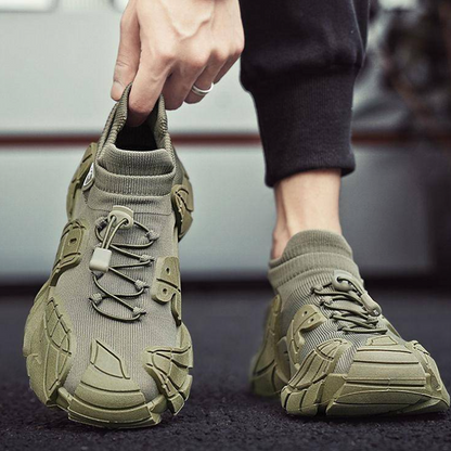 Casualowe, oddychające, antypoślizgowe trampki z grubą podeszwą i siateczkową cholewką