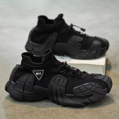 Casualowe, oddychające, antypoślizgowe trampki z grubą podeszwą i siateczkową cholewką