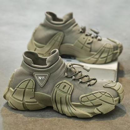 Casualowe, oddychające, antypoślizgowe trampki z grubą podeszwą i siateczkową cholewką