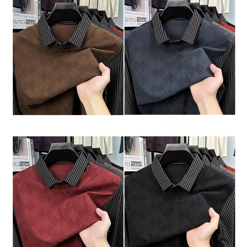 Męska casualowa bluzka z długim rękawem w stylu dwuczęściowym