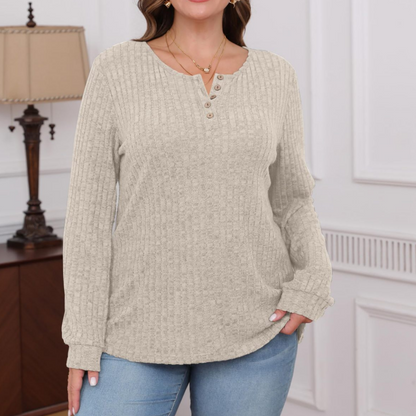 Damskie swetry codzienne z długim rękawem i prążkami