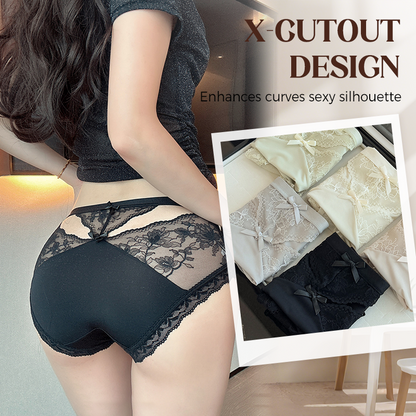 💗Damskie miękkie koronkowe majtki z średnim stanem