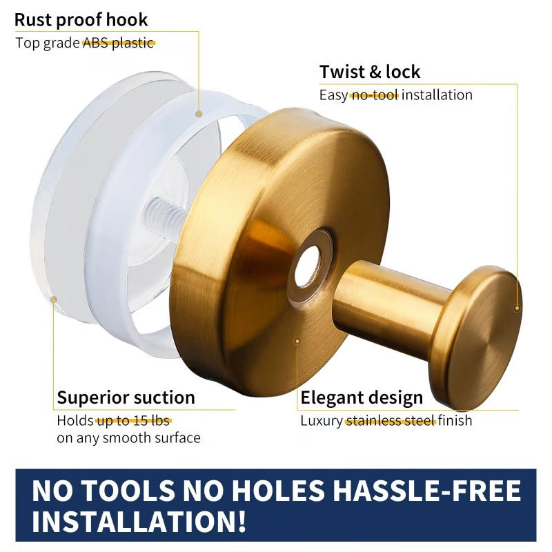 ✨Wieszak ścienny z przyssawką ze stali nierdzewnej