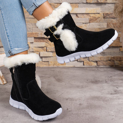 ❄️ Nowe damskie śniegowce – grube, ocieplane, z miękkim futerkiem i solidną podeszwą! 🥾🔥