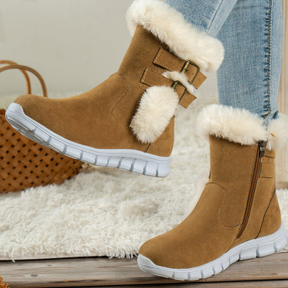 ❄️ Nowe damskie śniegowce – grube, ocieplane, z miękkim futerkiem i solidną podeszwą! 🥾🔥