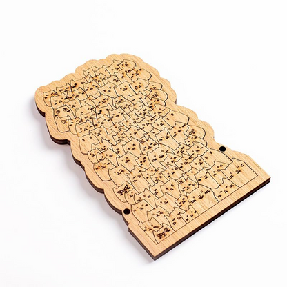 Drewniana układanka 100 kotów