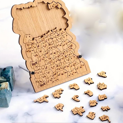 Drewniana układanka 100 kotów